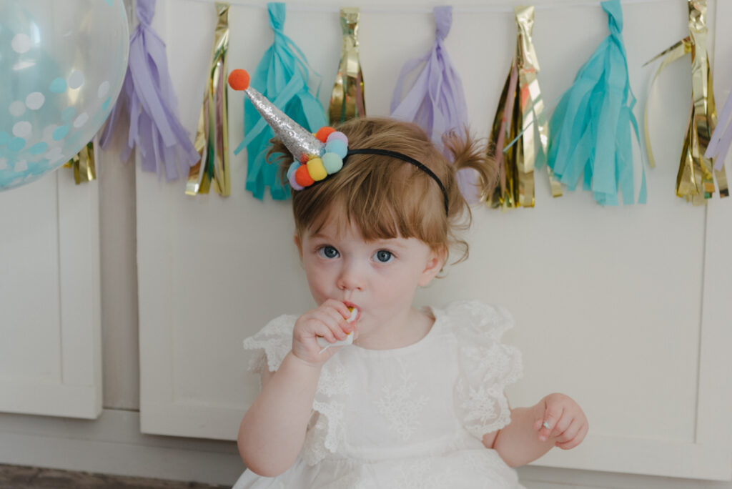 colourful cake smash photography Glasgow, Scotland