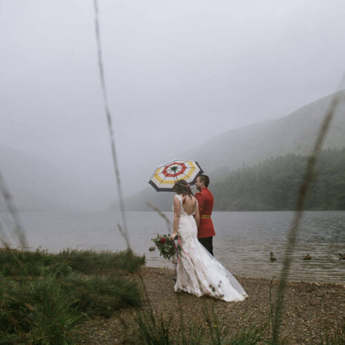 Scotland Elopement Photographer bride groom mountains loch wedding scenic