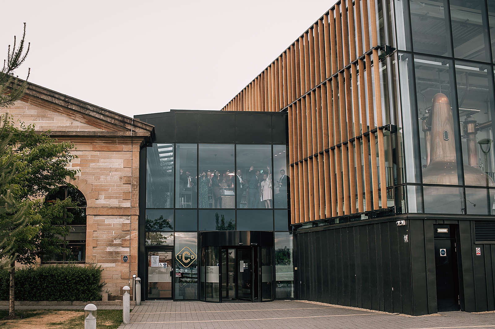 exterior view of clydeside distillery wedding venue scotland
